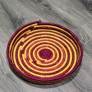 Chunky Bright Gold Yellow & Purple Round Basket